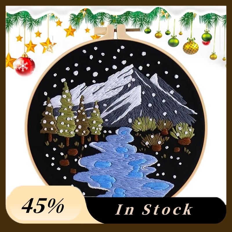 Embroidery Kitchen - A60zchristmas Needlework Kits Snow Scene Embroidery