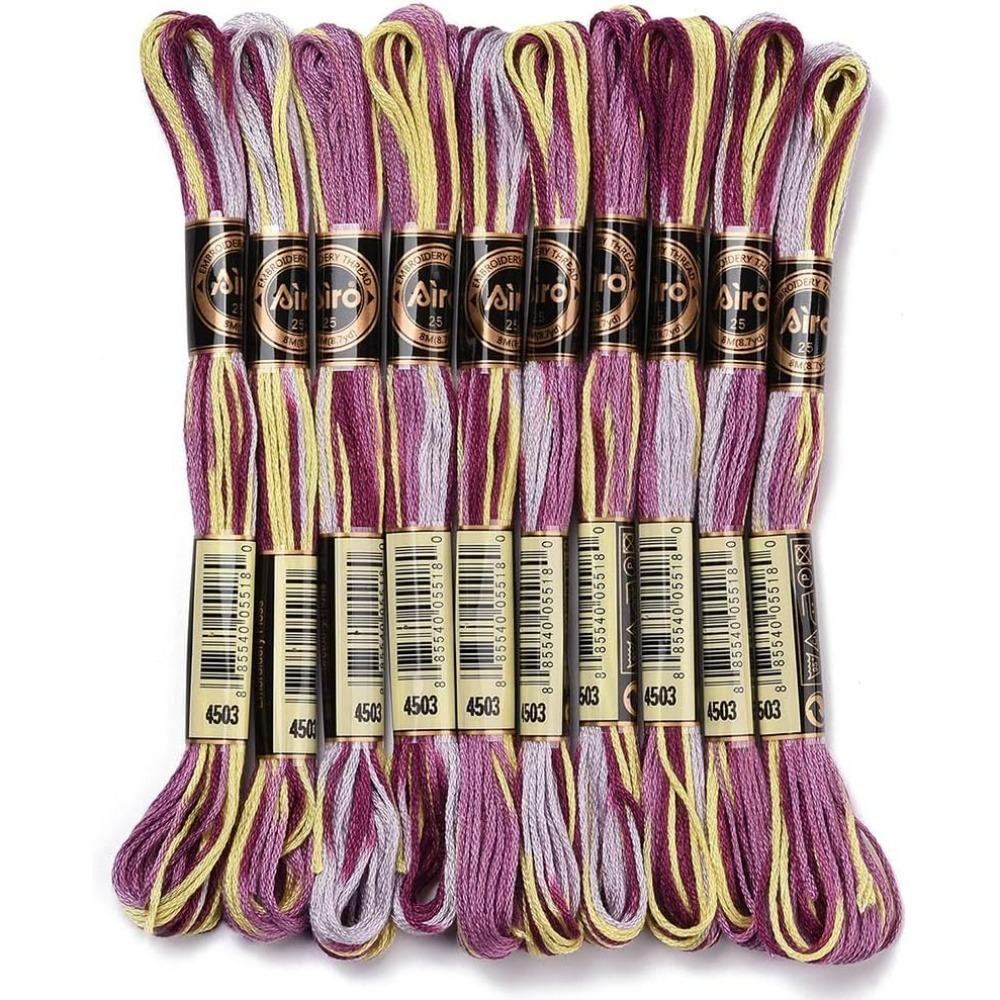 Embroidery Kit Set - 6 Strands Purple Variegated Embroidery Floss