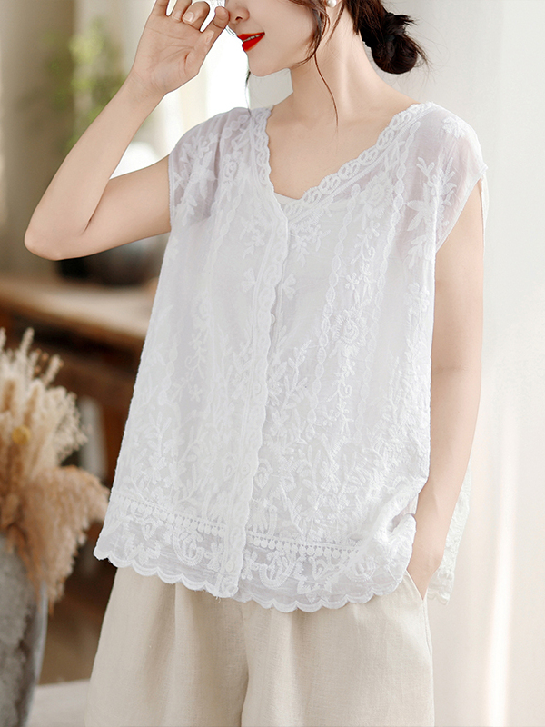 Embroidery Vest - Summer New Heavy Embroidery Vest Large