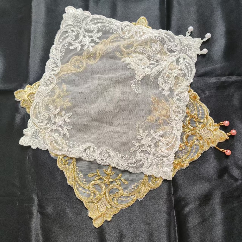 Embroidery Roses - Golden Rose Embroidery Placemats 28cm Square