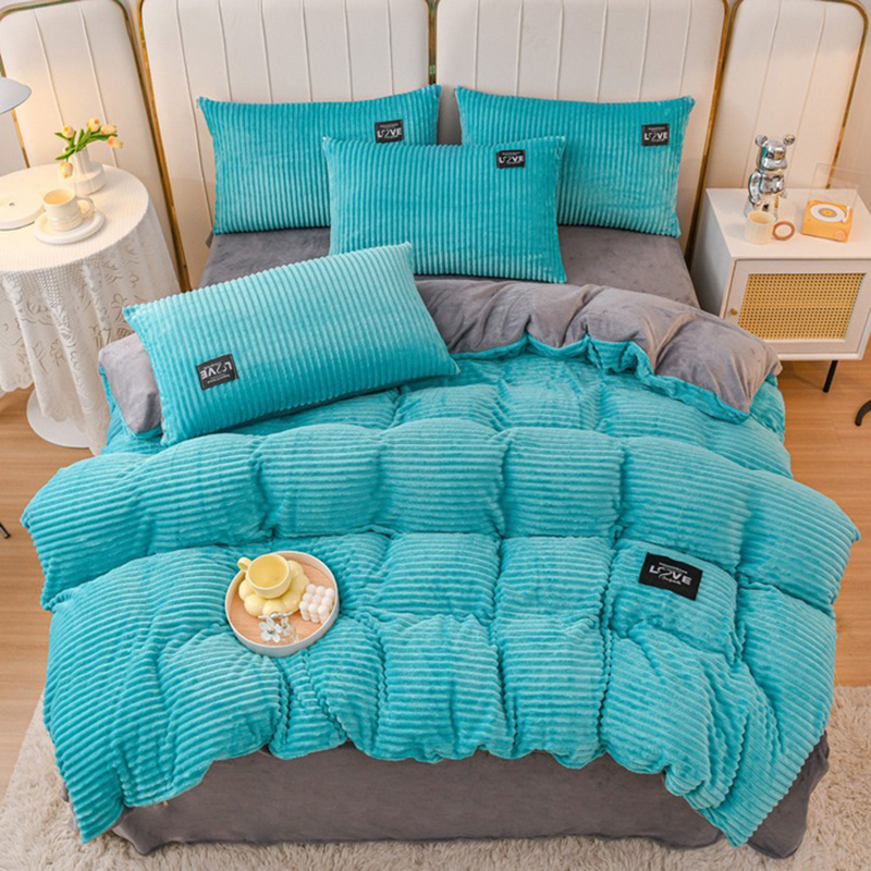 Embroidery And Quilting - 3pcs Duvet Cover Winter Warm Bedding