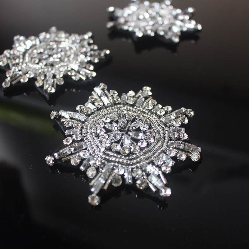 Embroidery Xmas - 3pcs/lot Star Badge Beaded Patch Embroidered