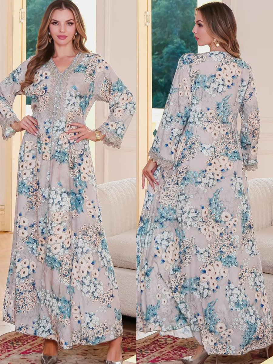 Muslim Women Dubai Abaya luxur - Embroidery Kebaya 评论和价格