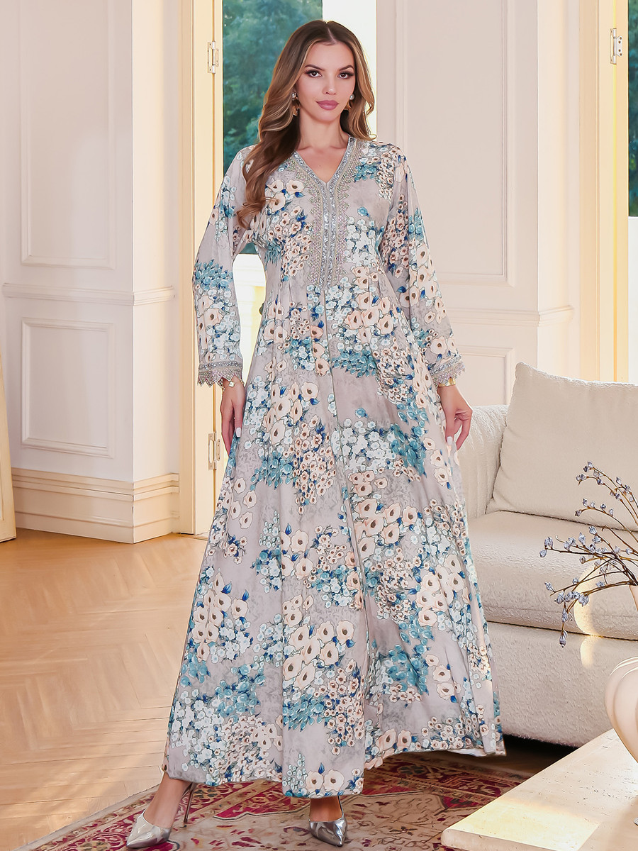 Muslim Women Dubai Abaya luxur - Embroidery Kebaya 评论和价格