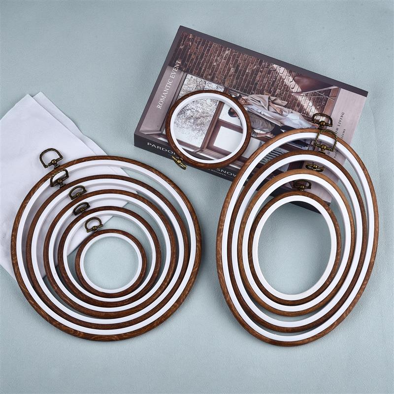Round Oval Wooden Color Embroi - Embroidery Hoop Stand 评论和价格