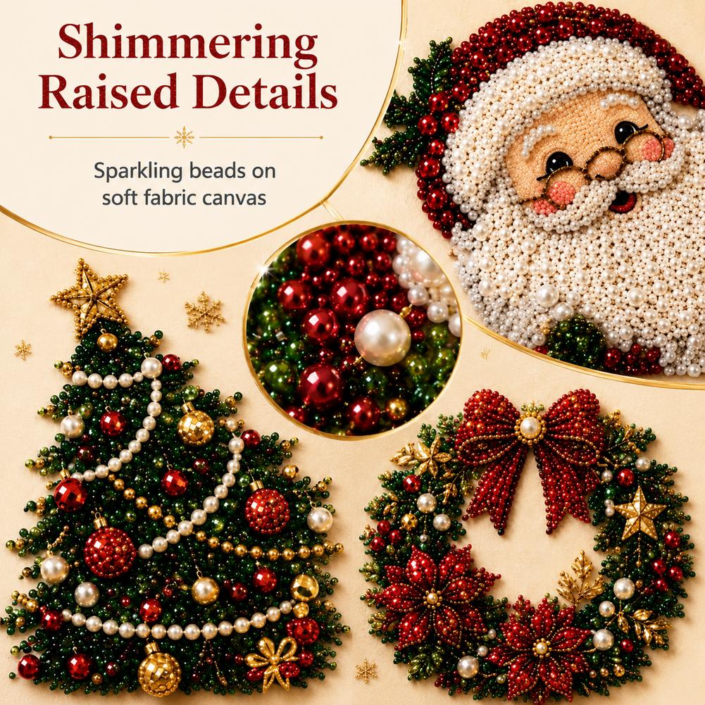 Christmas Santa Claus Pearl Ar - Embroidery Xmas 评论和价格