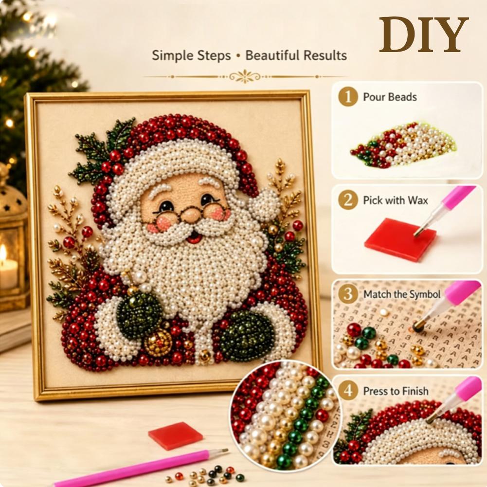 Christmas Santa Claus Pearl Ar - Embroidery Xmas 评论和价格