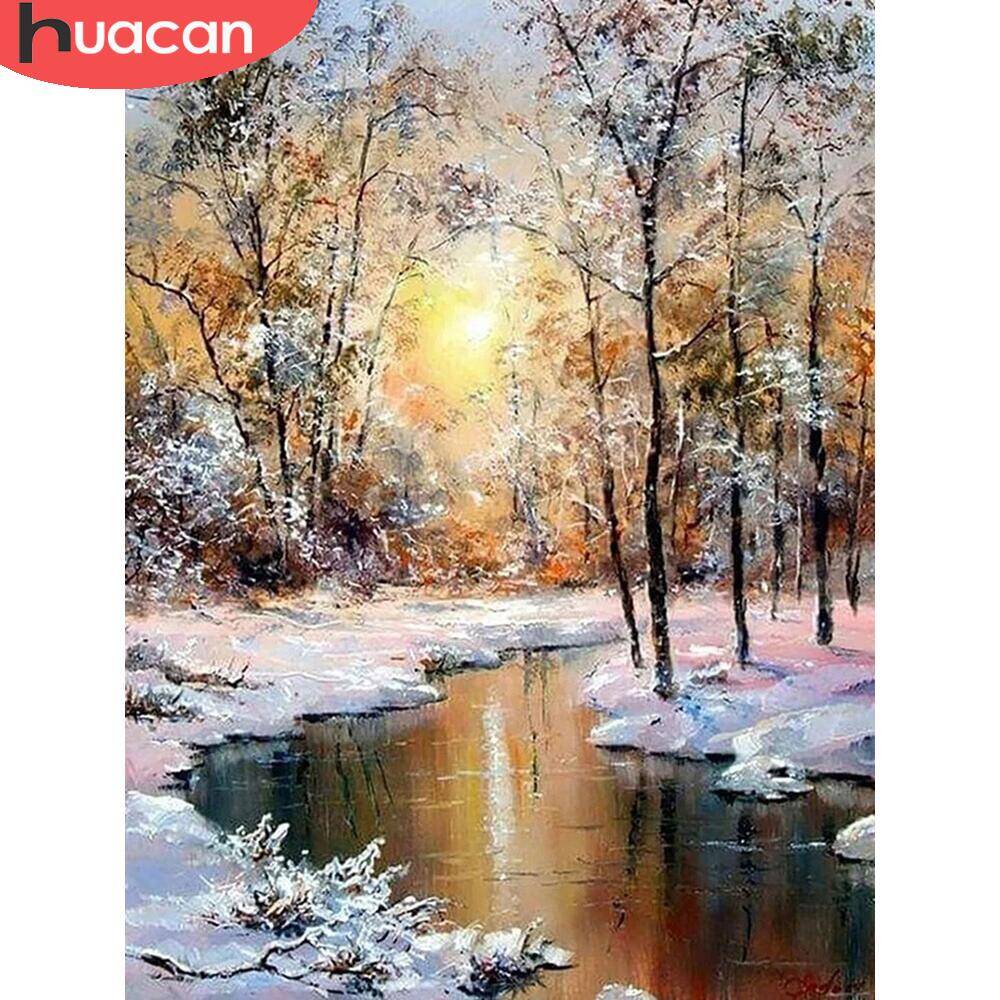 HUACAN Diamond Painting Winter - Embroidery Xmas 评论和价格