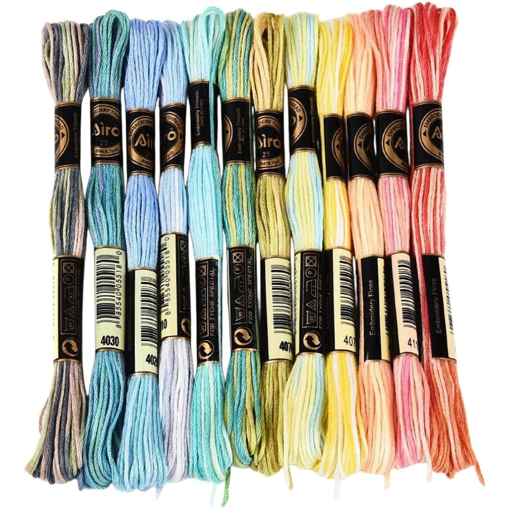 12 Skeins 105 Yards 6 Ply Vari - Embroidery Stitches 评论和价格