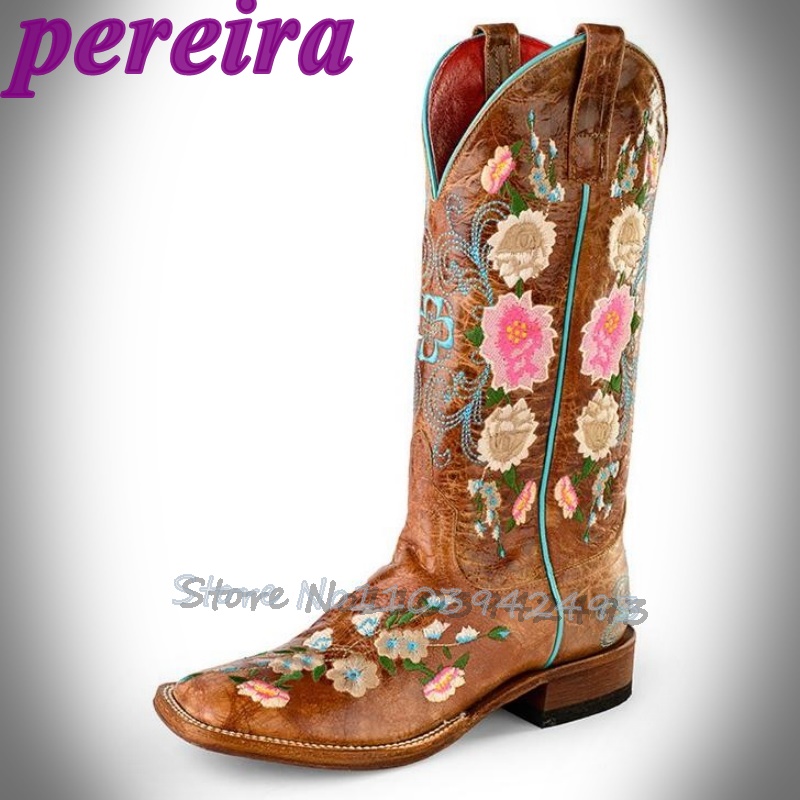 Embroidered Flower Boots Rose  - Embroidery Roses 评论和价格