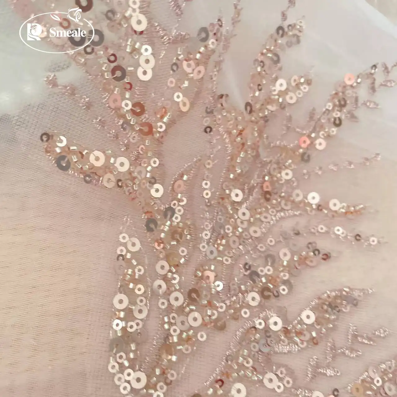5Pair-2Pair.Rose Gold Sequin T - Embroidery Roses 评论和价格