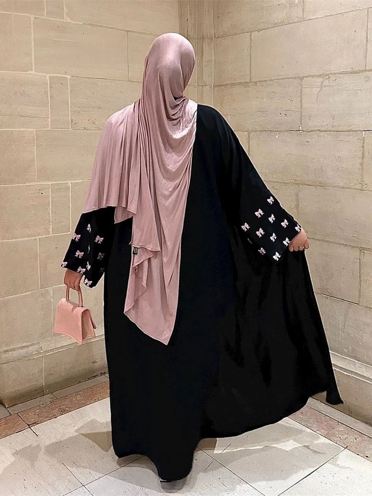 Ramadan Black Heart Abaya Dame - Embroidery Kebaya 评论和价格