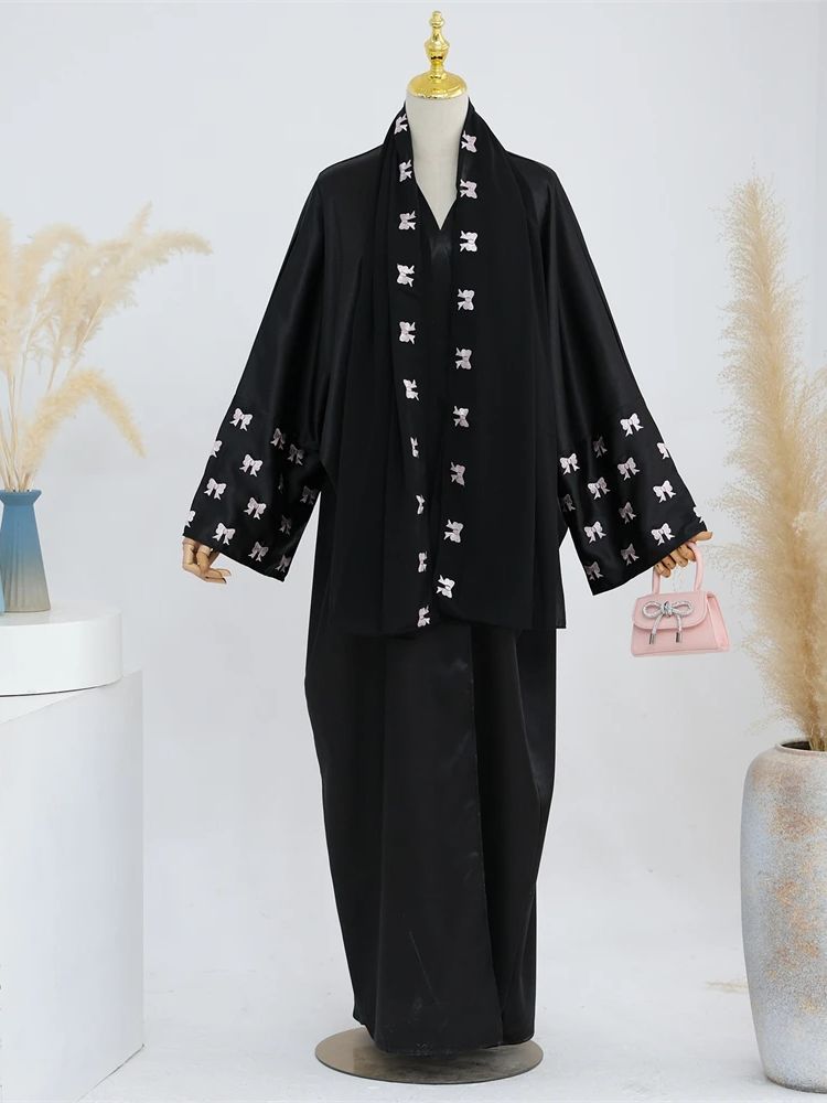 Ramadan Black Heart Abaya Dame - Embroidery Kebaya 评论和价格