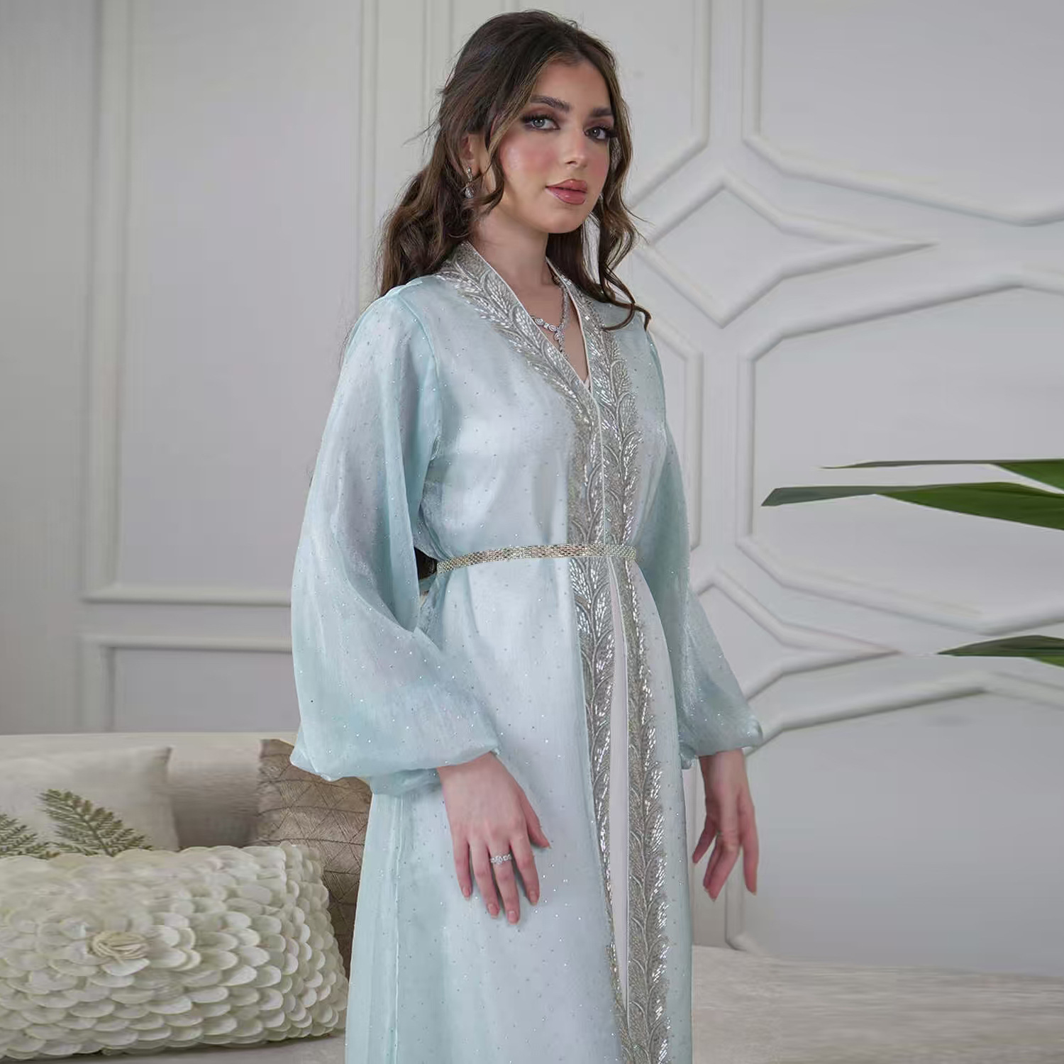 Eid Mubarak Djellaba Kimono Ca - Embroidery Kebaya 评论和价格