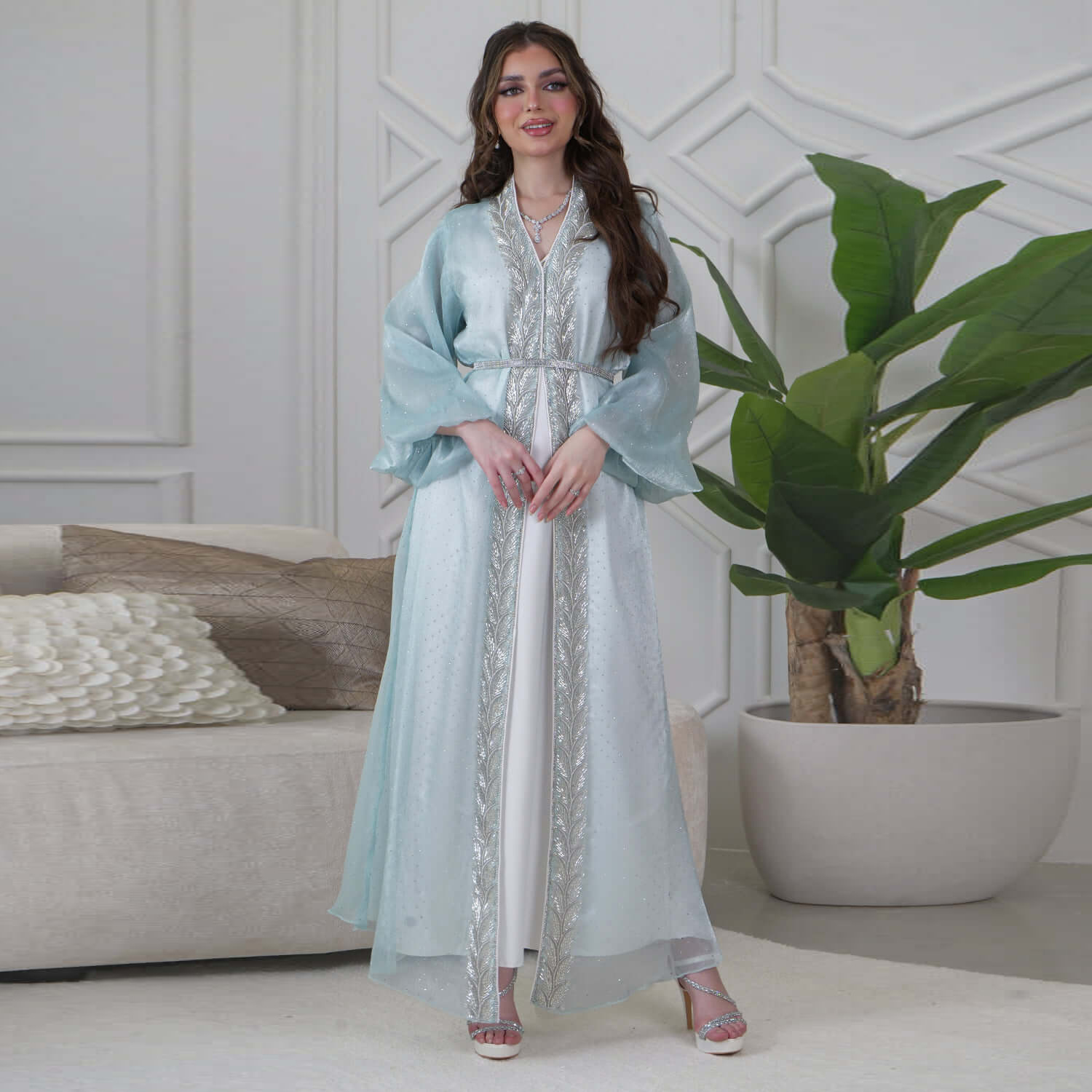 Eid Mubarak Djellaba Kimono Ca - Embroidery Kebaya 评论和价格