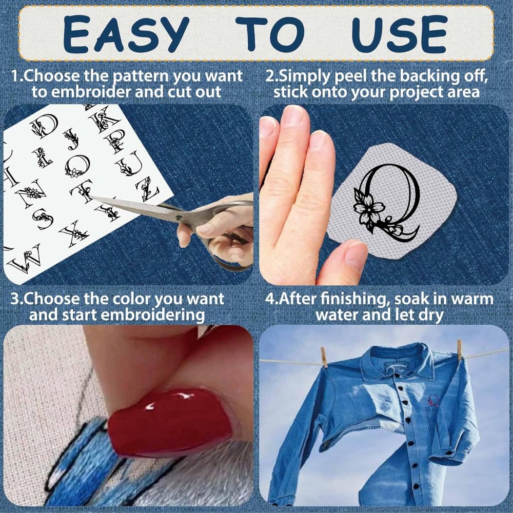 Letter A-Z Water Soluble Embro - Embroidery Paper 评论和价格