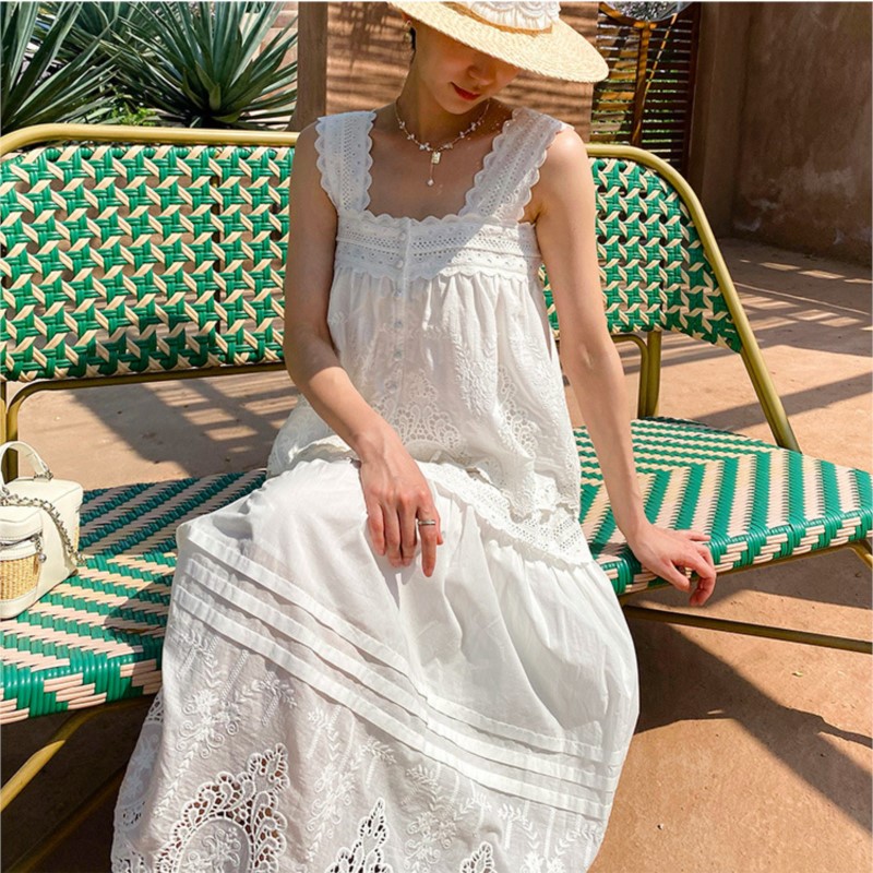 Bohemian White Square-neck Ves - Embroidery Vest 评论和价格