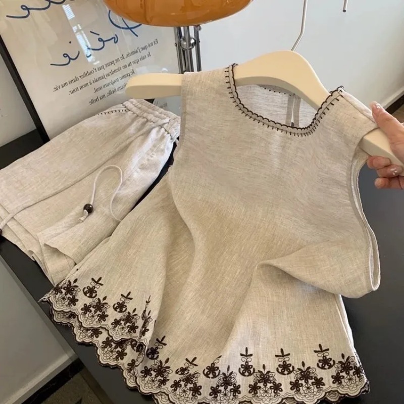 Simple Old Money Style Cotton  - Embroidery Vest 评论和价格
