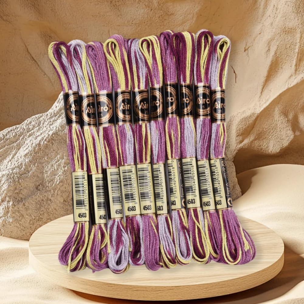 6 Strands Purple Variegated Em - Embroidery Kit Set 评论和价格