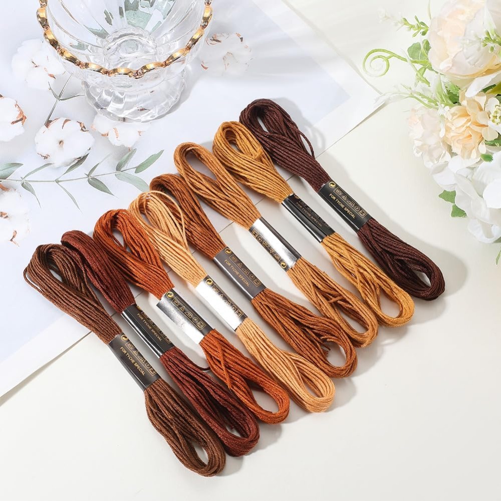 8 Skeins 6 Strands Brown Embro - Embroidery Stitches 评论和价格