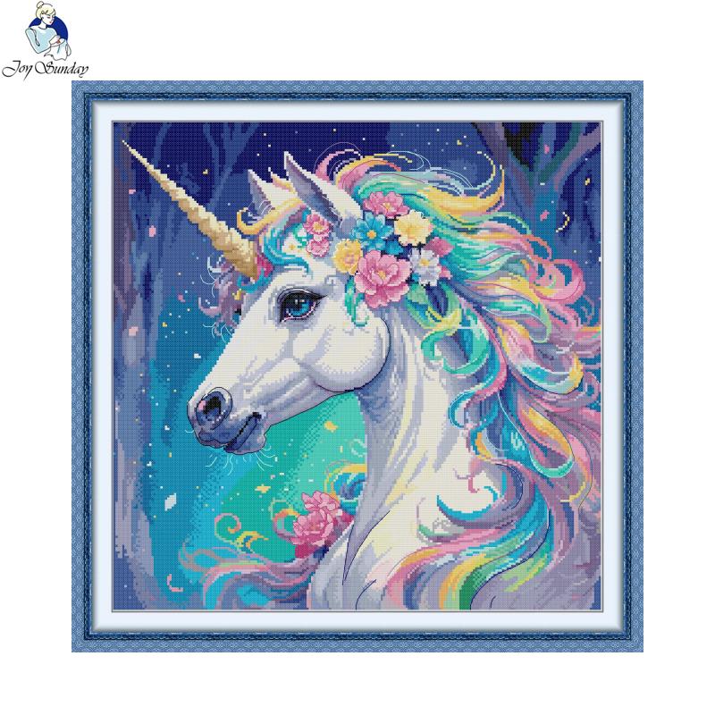 Joy Sunday Animal Pattern Cros - Embroidery Unicorn 评论和价格