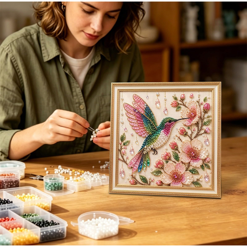 Bird Pearl Art DIY Kit Cardina - Embroidery Kit Set 评论和价格