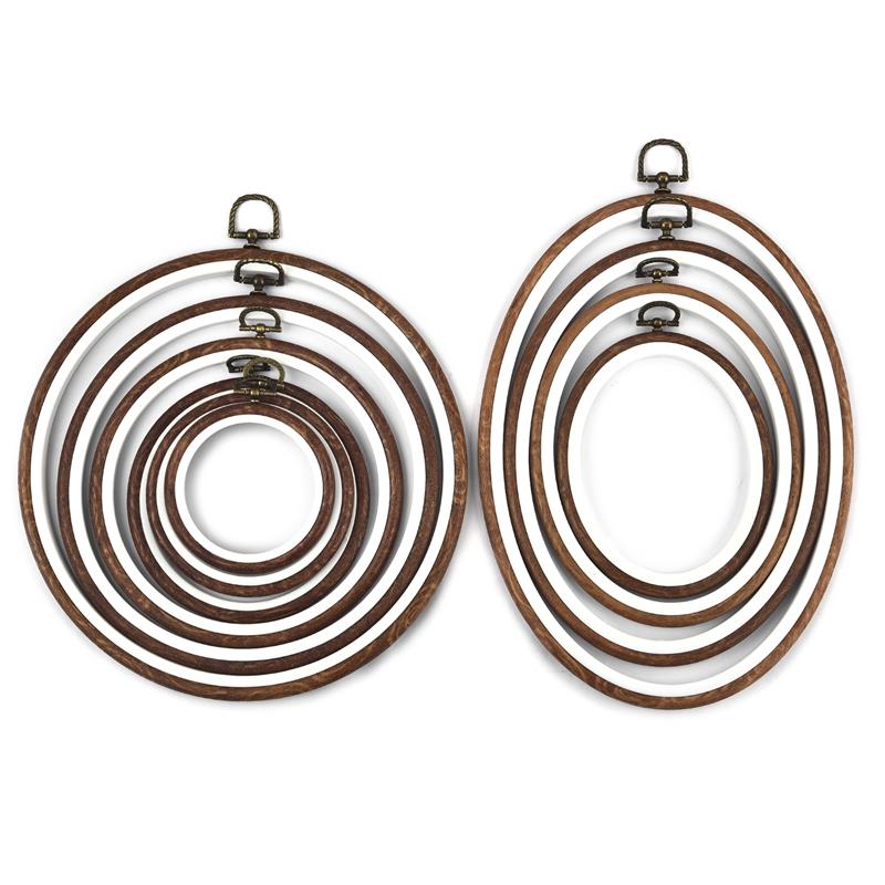 Sewing Tool Round Oval Wooden  - Embroidery Hoop Stand 评论和价格