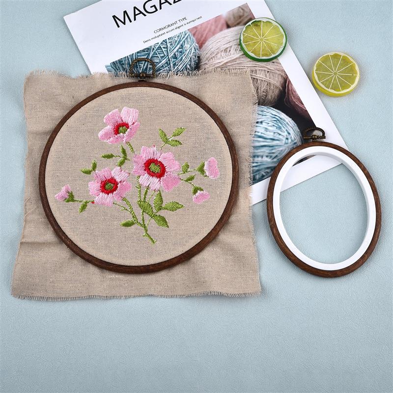 Sewing Tool Round Oval Wooden  - Embroidery Hoop Stand 评论和价格