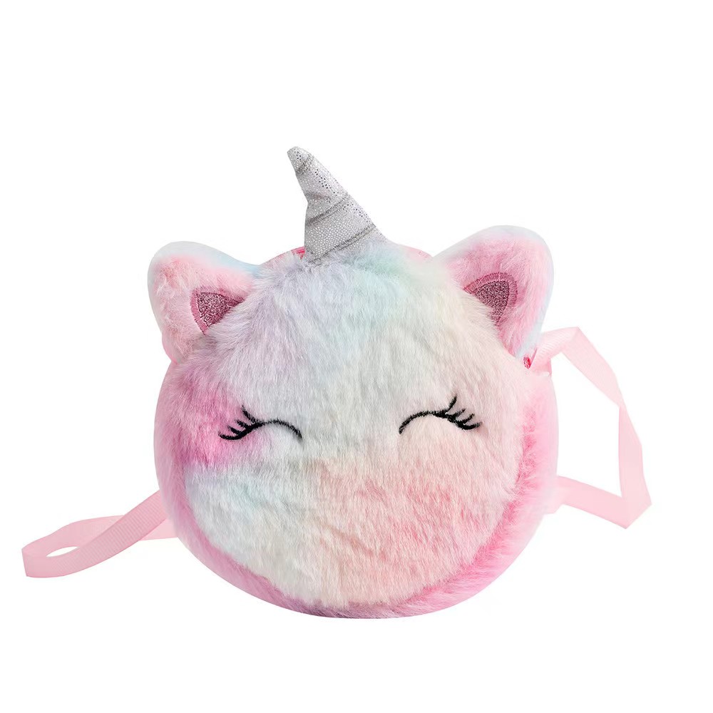 Kids Fashion Plush Shoulder Ba - Embroidery Unicorn 评论和价格