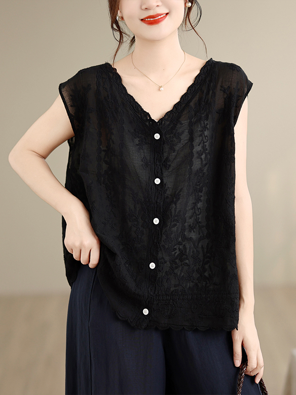 Summer New Heavy Embroidery Ve - Embroidery Vest 评论和价格