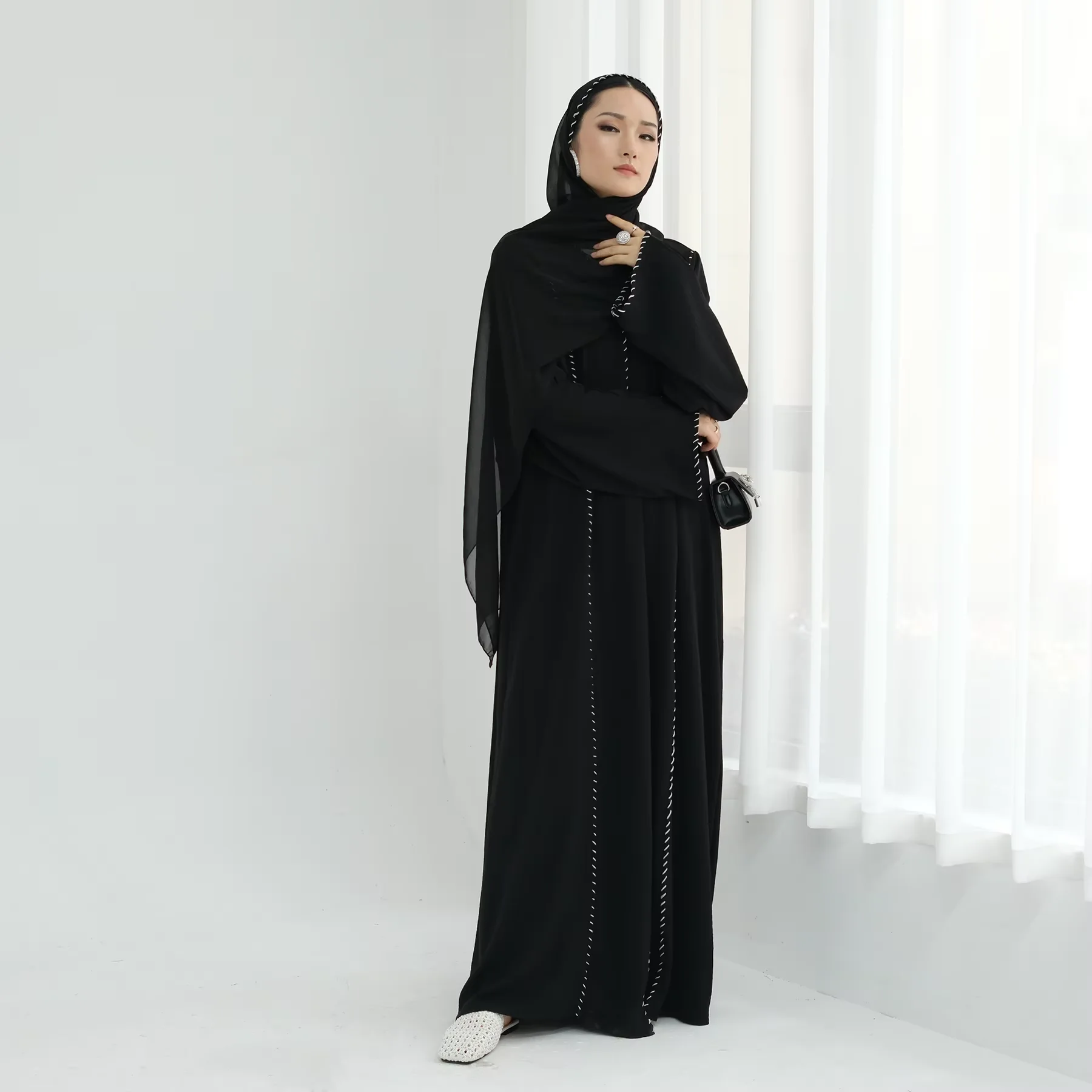 Dubai Abaya Luxury Kimono Card - Embroidery Kebaya 评论和价格