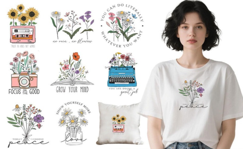 Cartoon Floral Flower Iron On  - Embroidery Tshirt 评论和价格