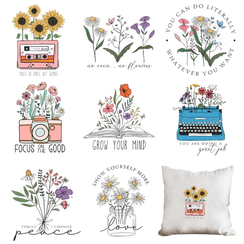 Cartoon Floral Flower Iron On  - Embroidery Tshirt 评论和价格