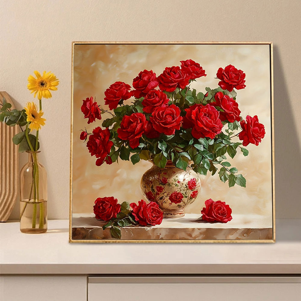 Rose Diamond Painting Full Squ - Embroidery Roses 评论和价格