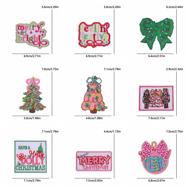 10PCS Christmas/Letter Embroid - Embroidery Xmas 评论和价格