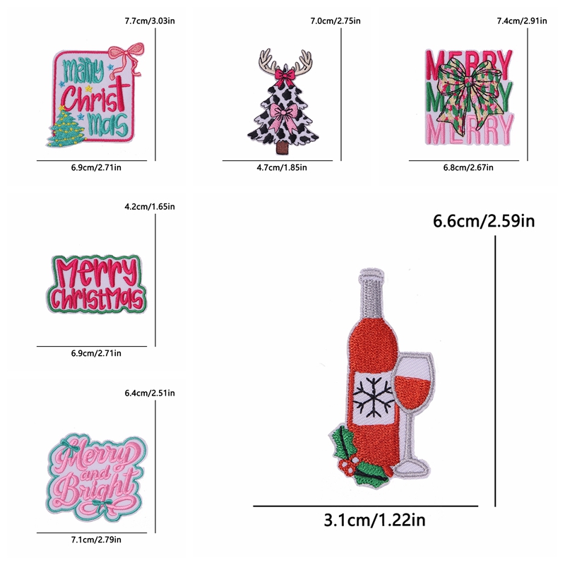 10PCS Christmas/Letter Embroid - Embroidery Xmas 评论和价格