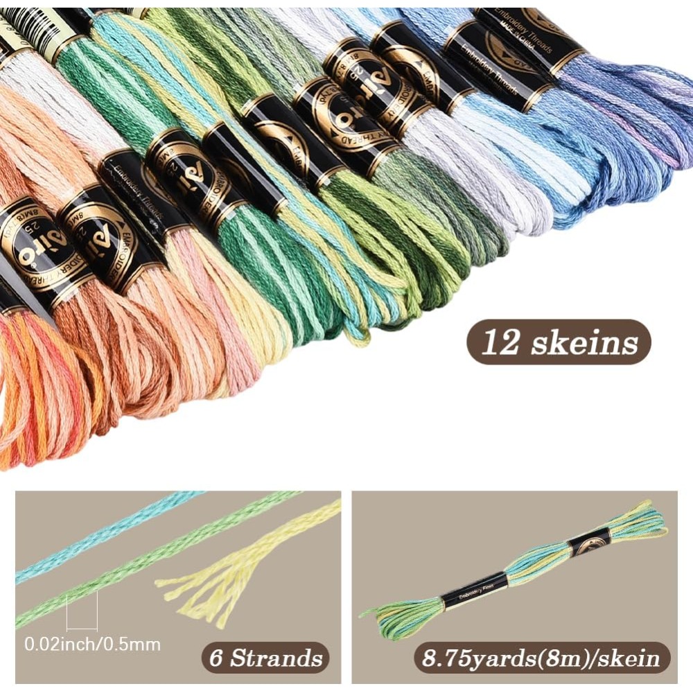 12 Skeins 105 Yards Cross Stit - Embroidery Stitches 评论和价格