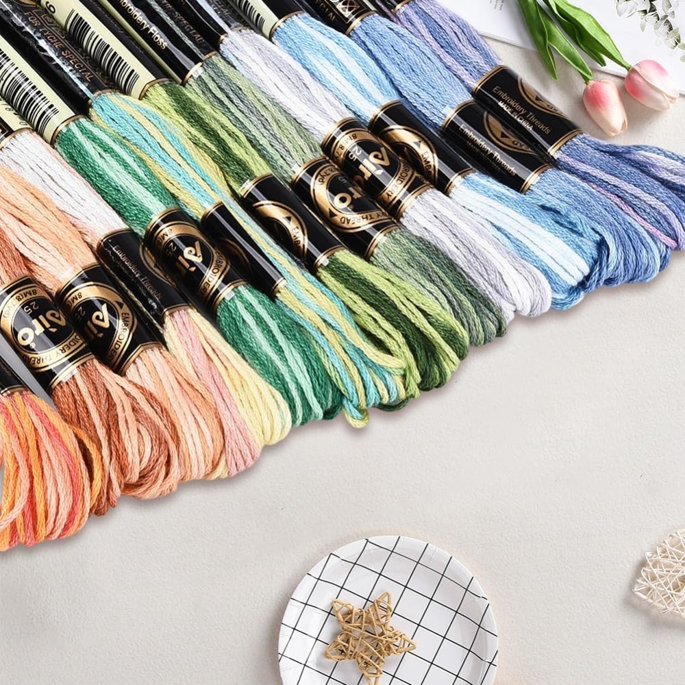 12 Skeins 105 Yards Cross Stit - Embroidery Stitches 评论和价格