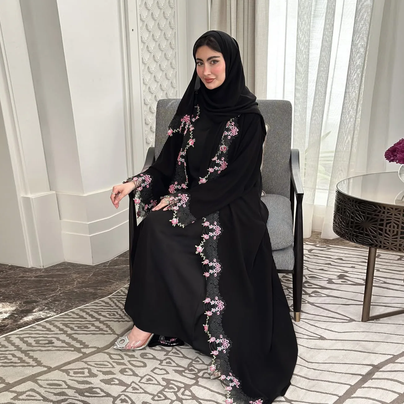 Black Embroidery Kimono Jalabi - Embroidery Kebaya 评论和价格