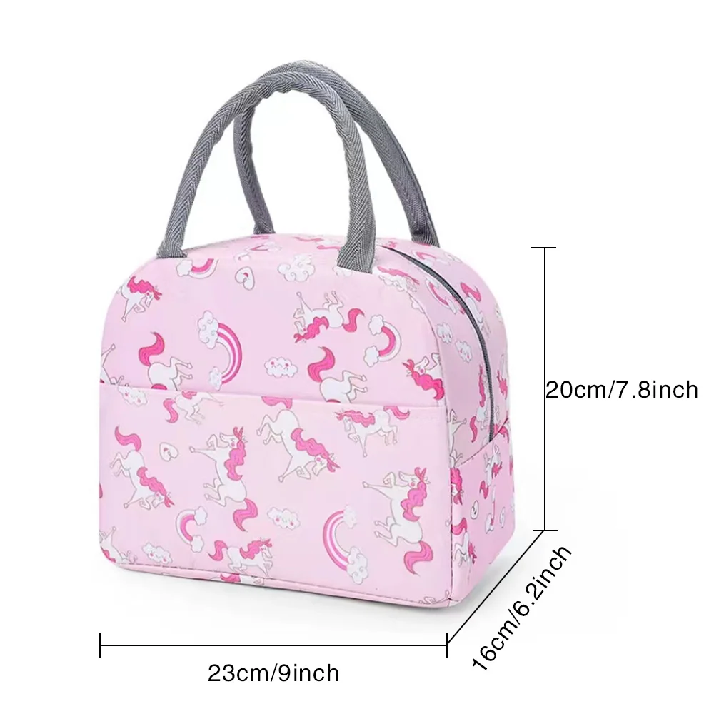Insulation Lunch Bag Cute Unic - Embroidery Unicorn 评论和价格