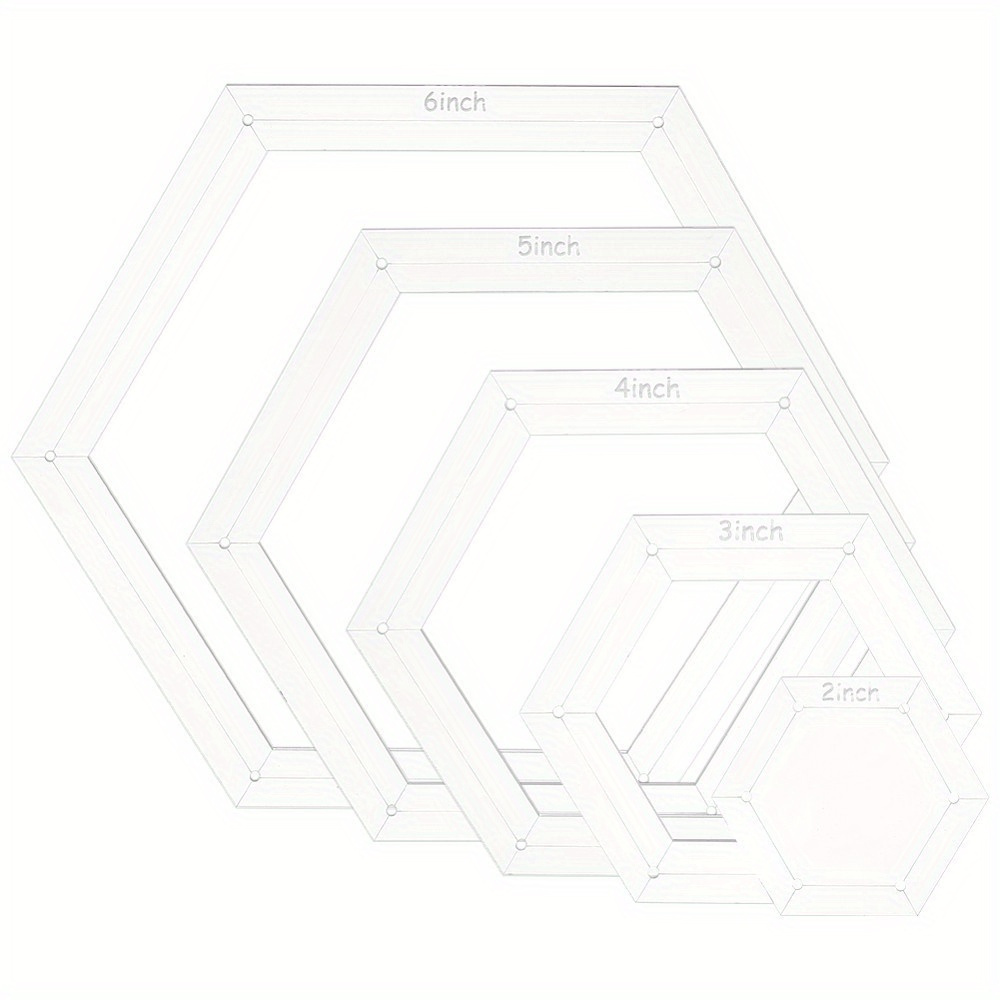 5pcs Hexagon Quilting Template - Embroidery And Quilting 评论和价格