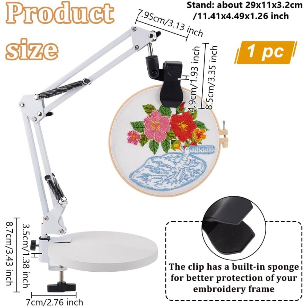 White Embroidery Table Stand K - Embroidery Hoop Stand 评论和价格