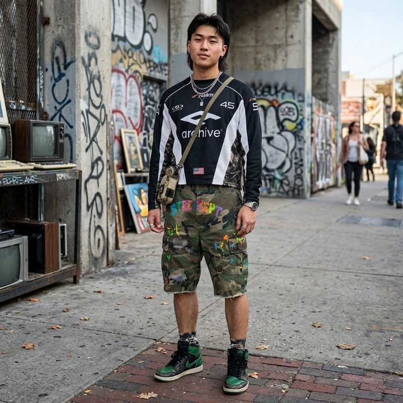 Hip Hop Y2K Streetwear Men Mat - Embroidery Tshirt 评论和价格