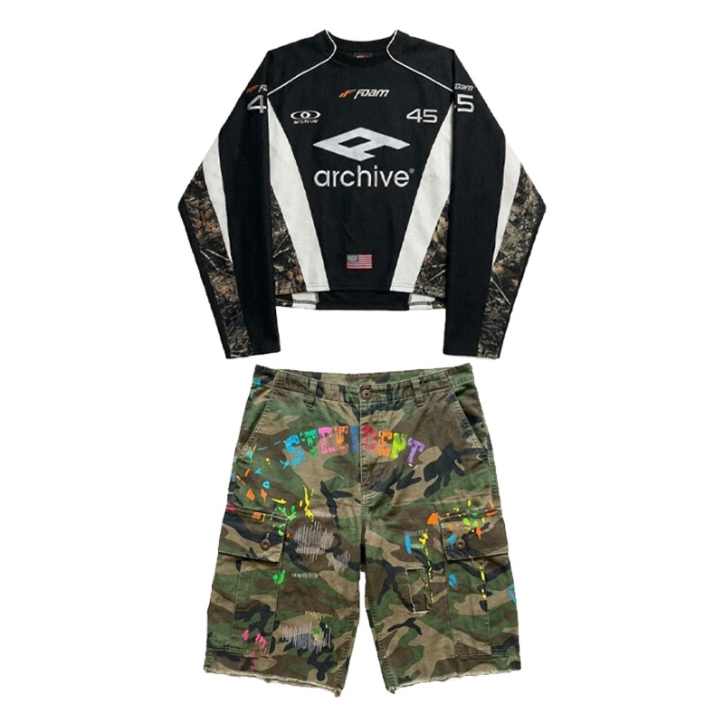 Hip Hop Y2K Streetwear Men Mat - Embroidery Tshirt 评论和价格