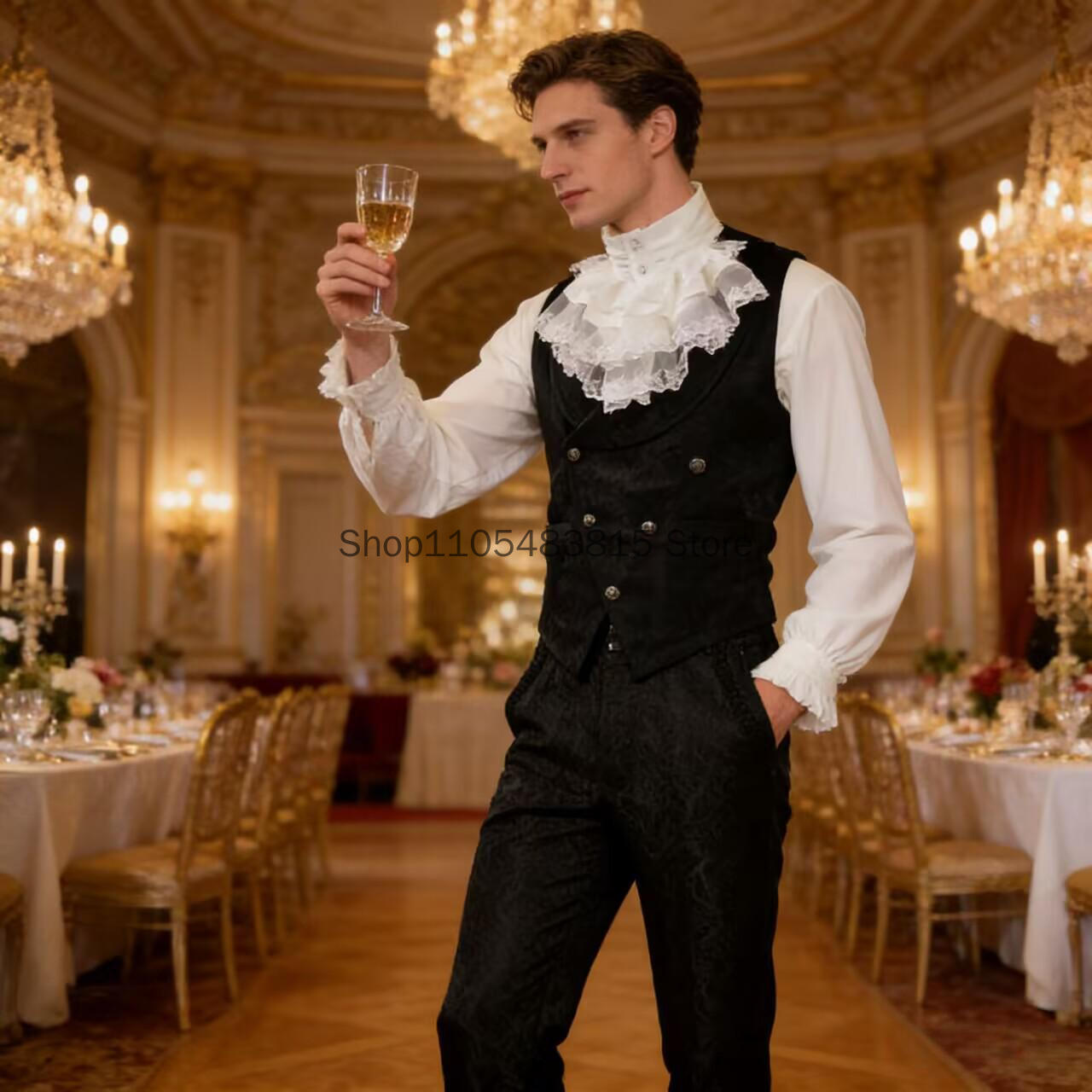 Medieval Men's Noble Vest Embr - Embroidery Vest 评论和价格