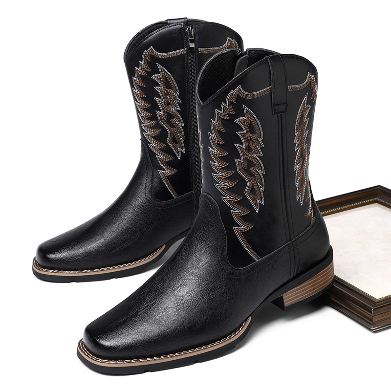 Men High Boot Embroidery Retro - Embroidery Stitches 评论和价格