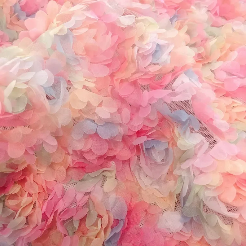 3d chiffon rose flower lace fa - Embroidery Roses 评论和价格