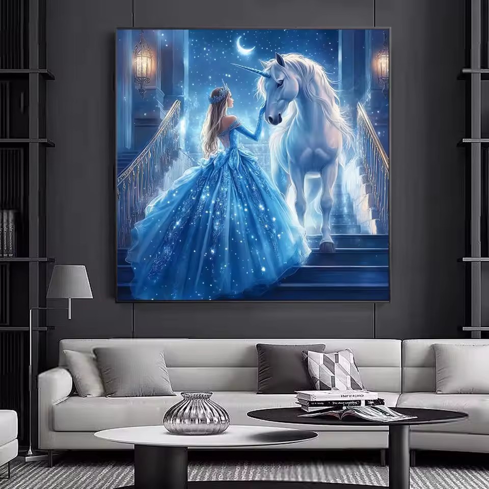 5D Diamond Painting Girl Unico - Embroidery Unicorn 评论和价格