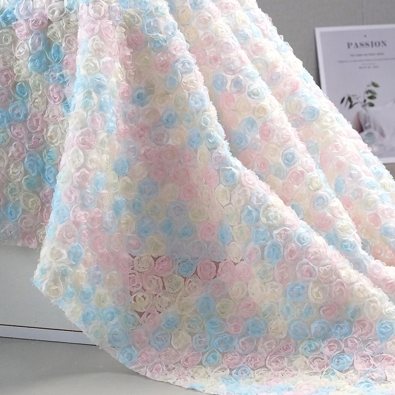 Colorful 3D Floral Embroidery  - Embroidery Roses 评论和价格