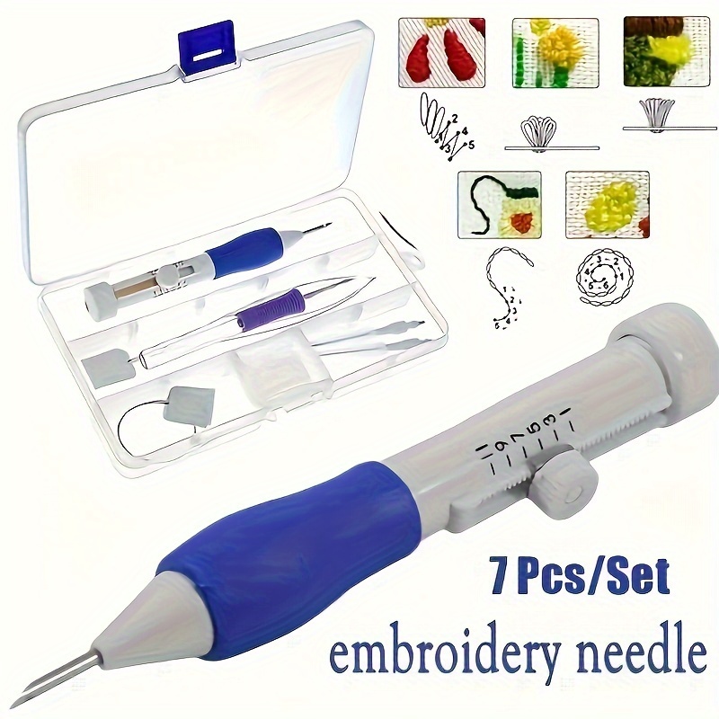 7-Piece Embroidery Punch Needl - Embroidery Kit Set 评论和价格